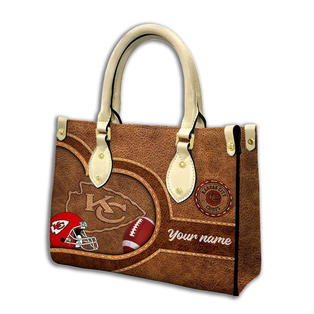 Kansas City Chiefs Personalized Leather Hand Bag  - Image 2