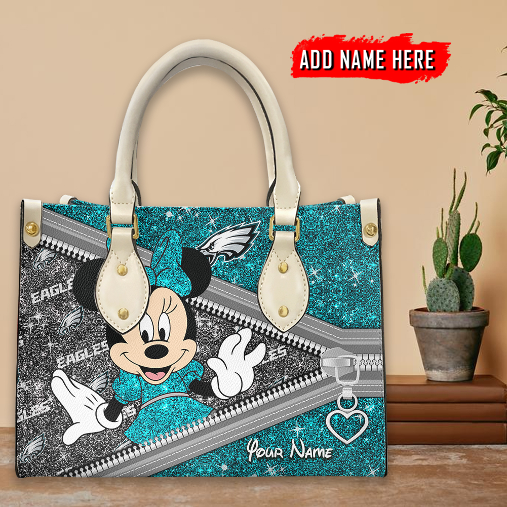 Philadelphia Eagles Personalized Leather Hand Bag  - Image 2