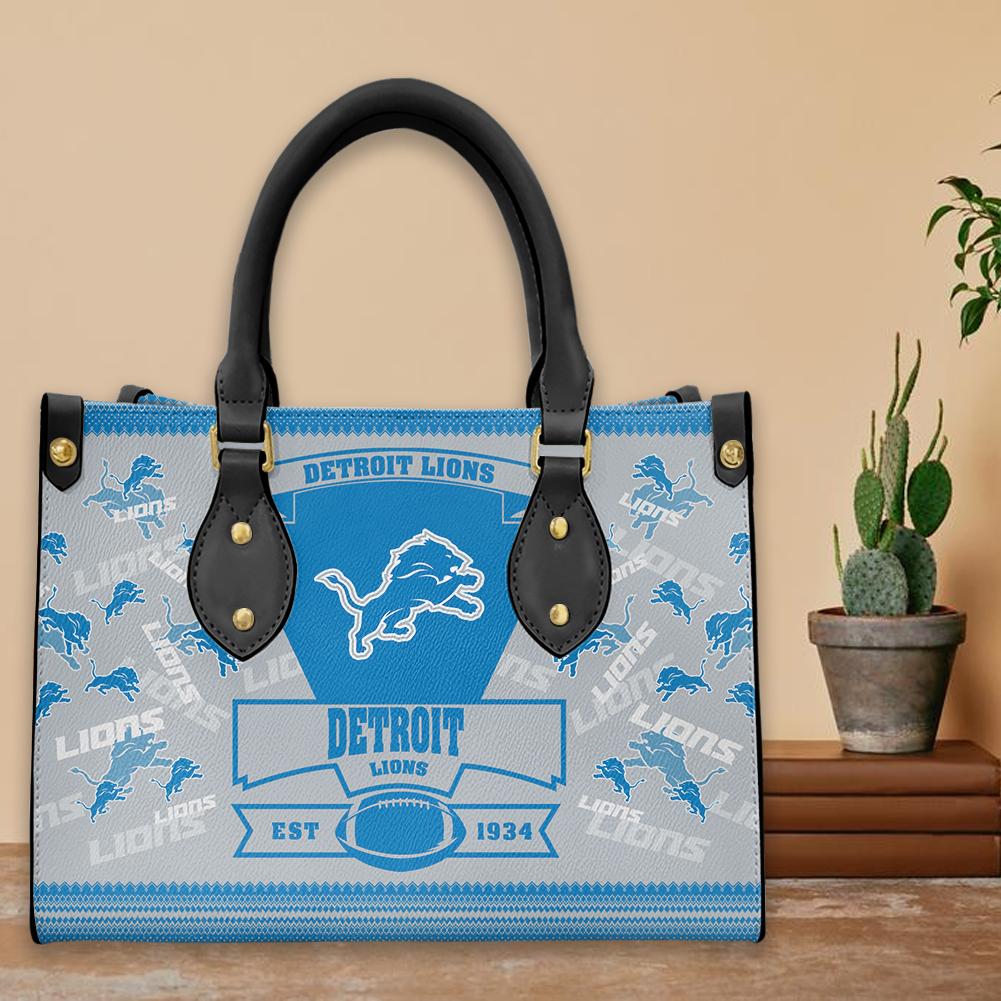 Detroit Lions Personalized Leather Hand Bag  - Image 2