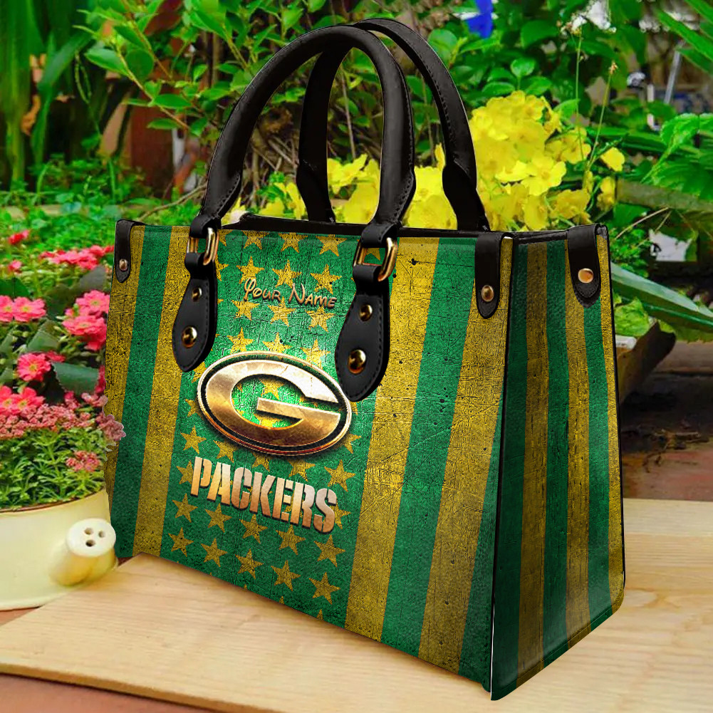 Green Bay Packers Personalized Leather Hand Bag  - Image 2