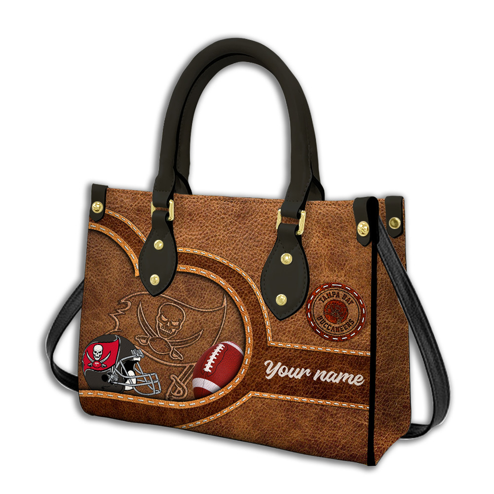 Tampa Bay Buccaneers Personalized Leather Hand Bag  - Image 2