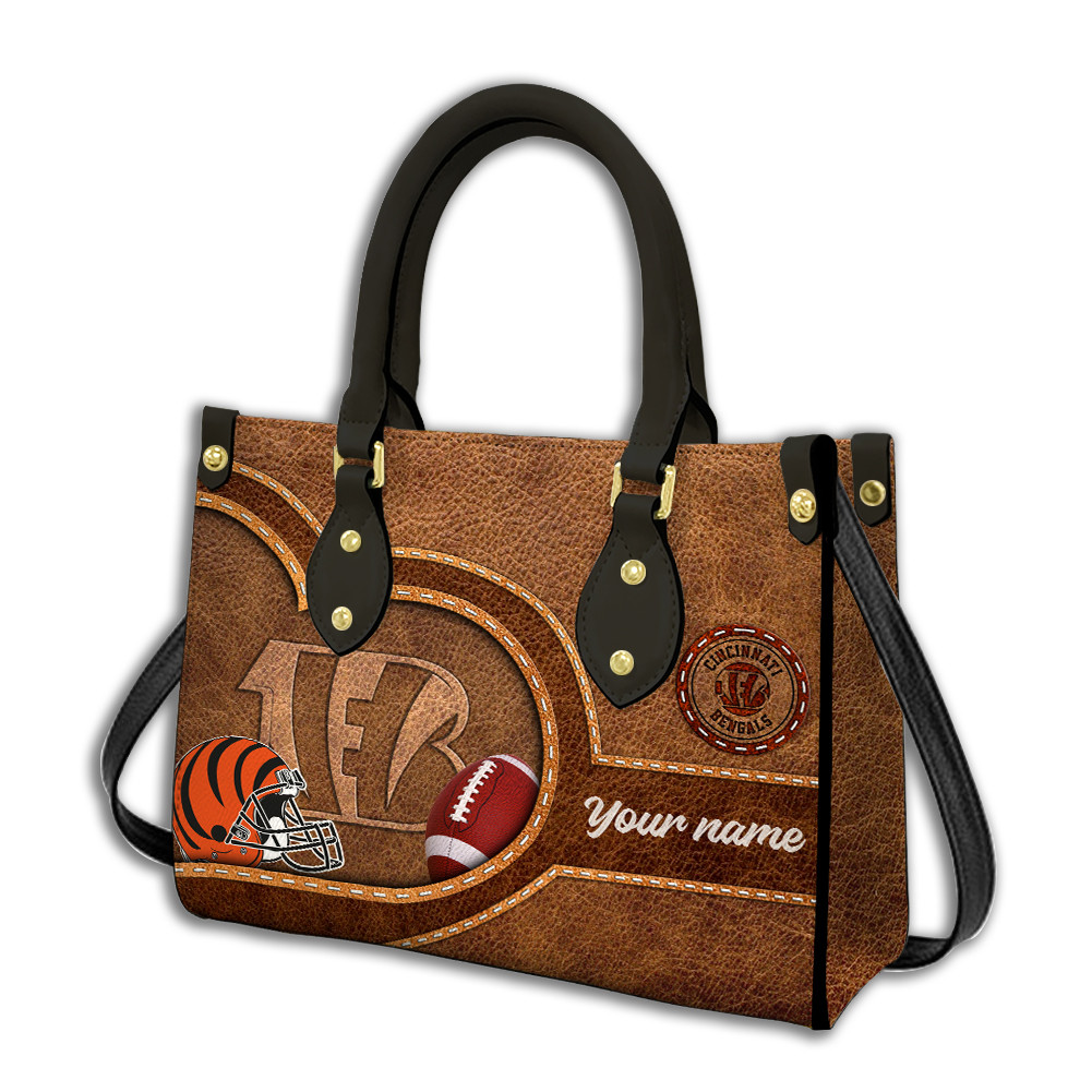 Cincinnati Bengals Personalized Leather Hand Bag  - Image 2