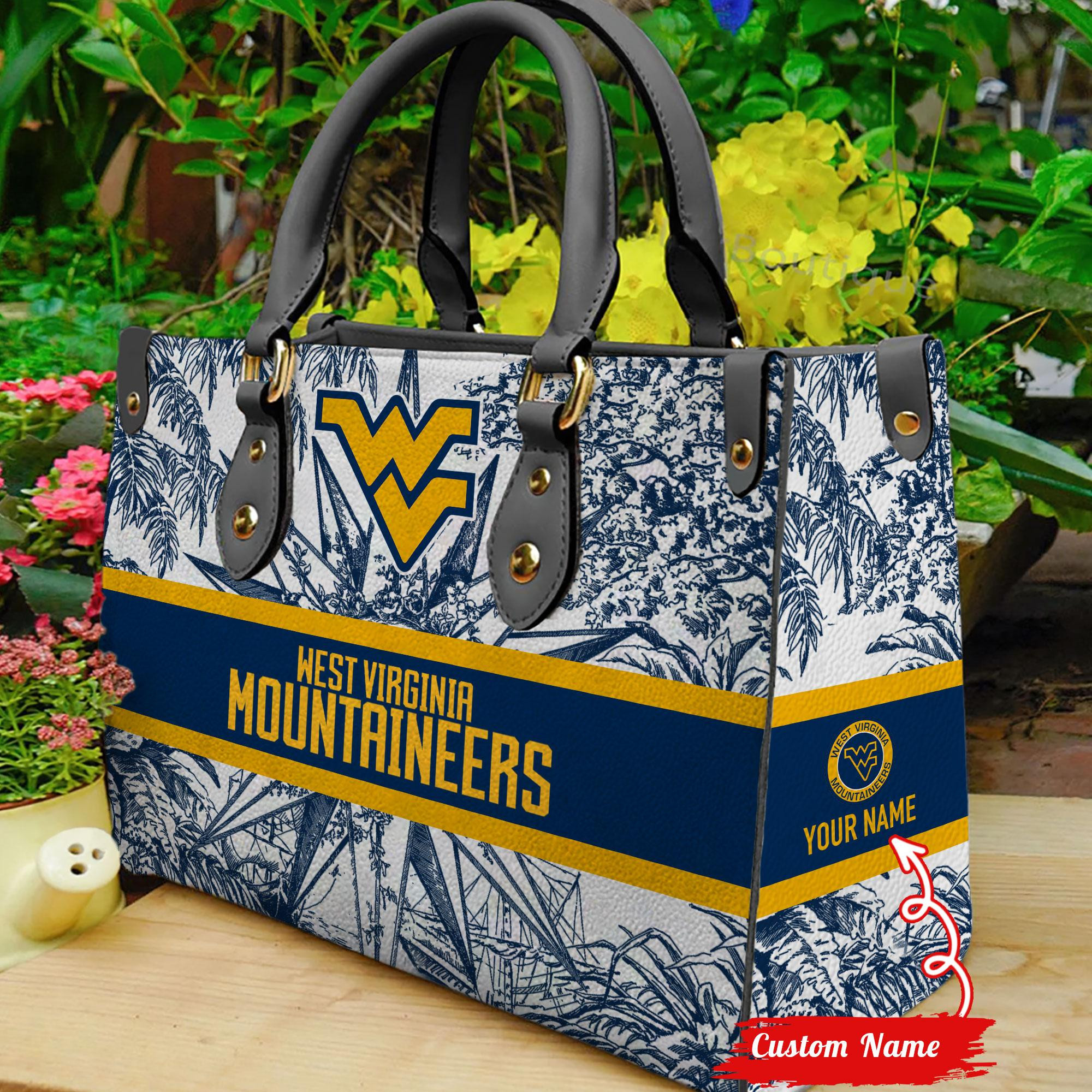West Virginia Mountaineers Women Leather Hand Bag - Image 2