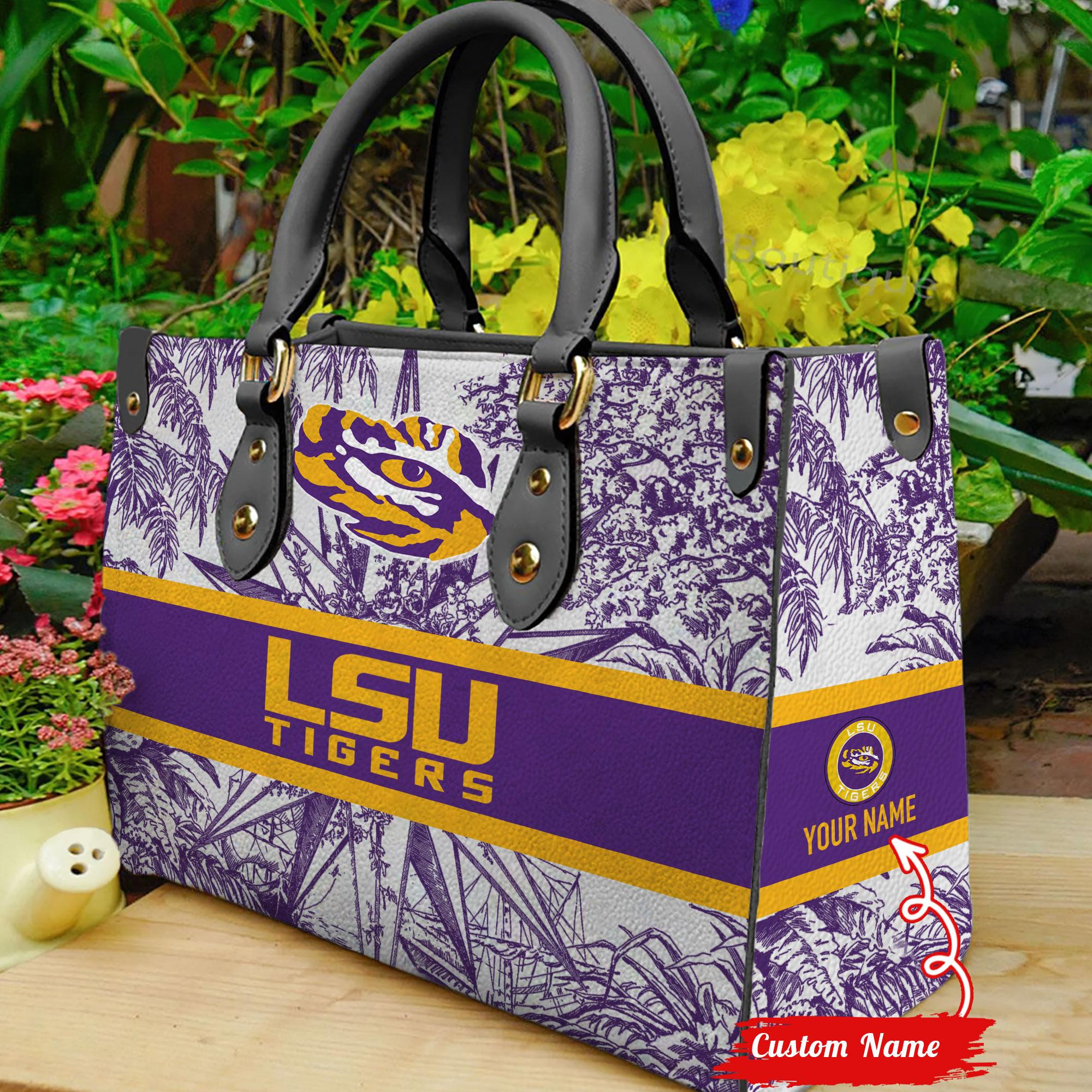 LSU Tigers Women Leather Hand Bag - Image 2