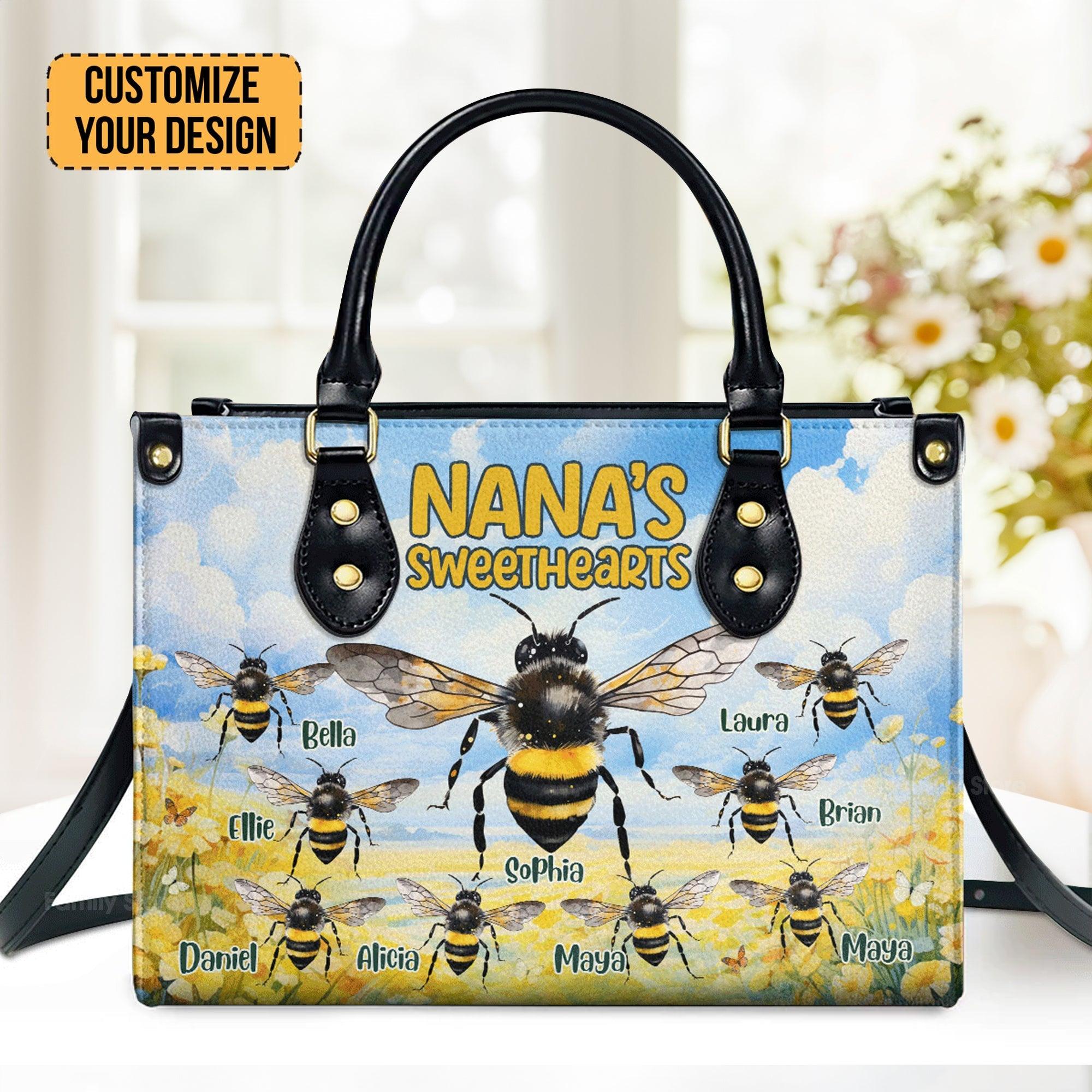 Nana's Sweethearts Bees Beautiful Personalized Leather Handbag  - Image 2