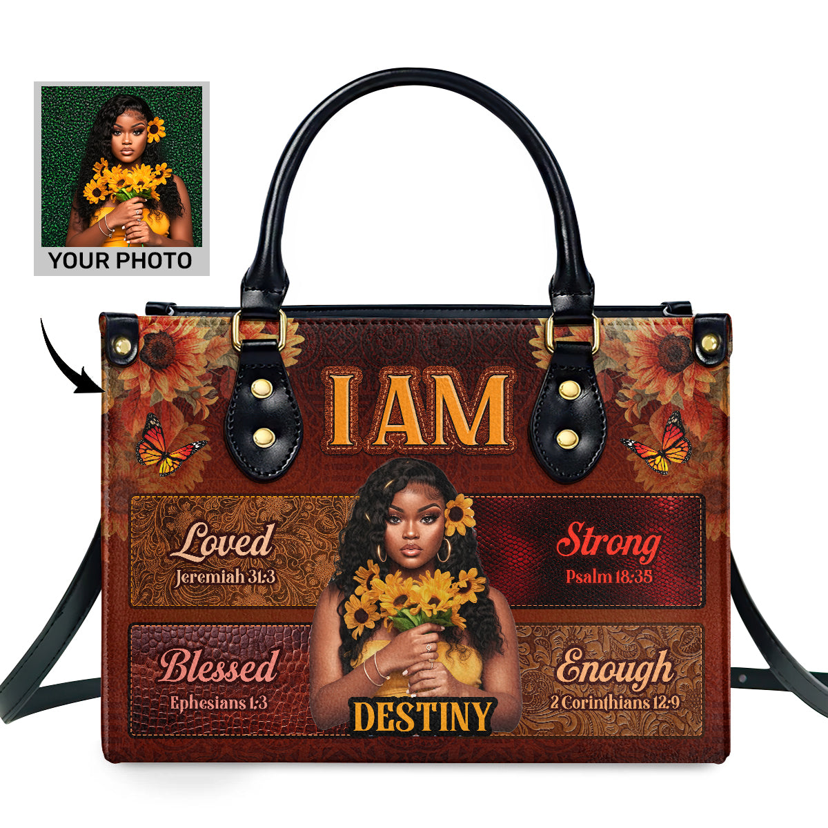 I Am Personalized Leather Handbag - Image 2