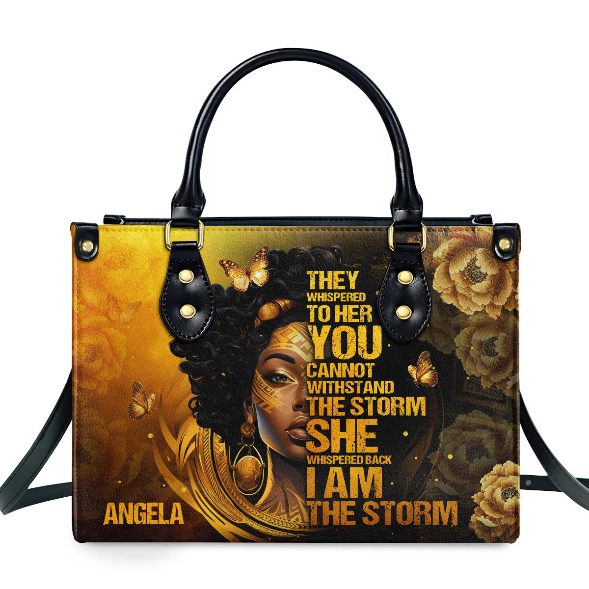 I Am The Storm Personalized Leather Handbag - Image 2