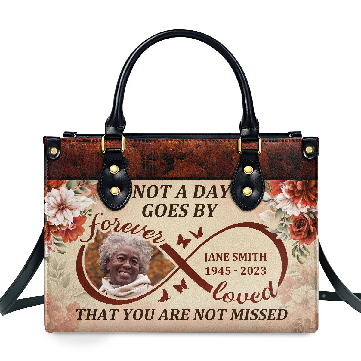 I Will Carry You With Me Until I See You Again Personalized Leather Handbag - Image 2