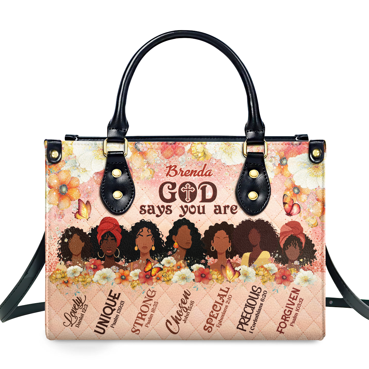 God Says You Are Personalized Leather Hand Bag  - Image 2