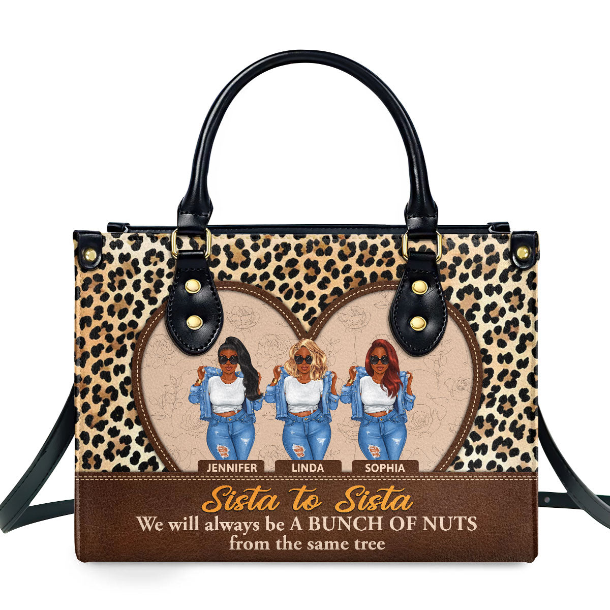 Sista To Sista Personalized Leather Hand Bag  - Image 2