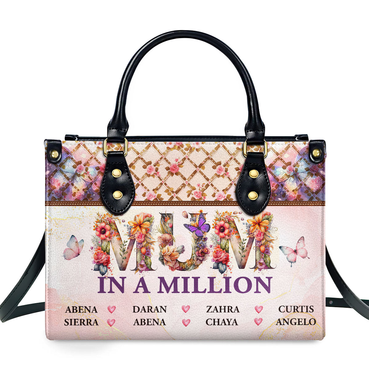 Mum In A Million Personalized Leather Hand Bag  - Image 2