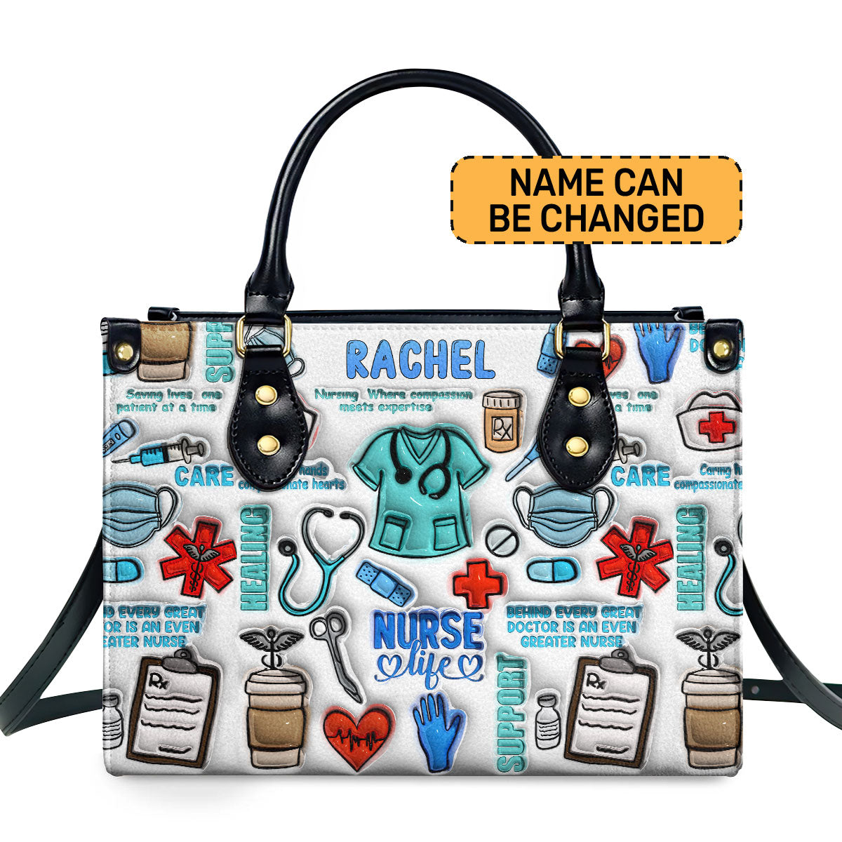 Nurse Life Personalized Leather Hand Bag  - Image 2