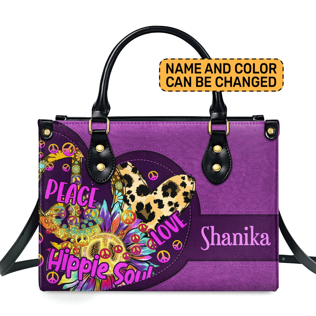Hippie Soul Personalized Leather Hand Bag  - Image 2