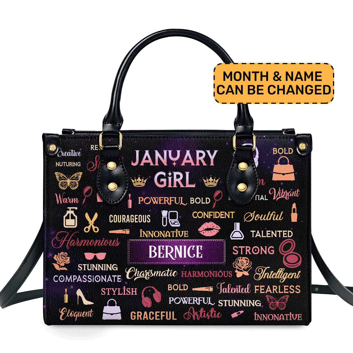 Month Personalized Leather Hand Bag  - Image 2