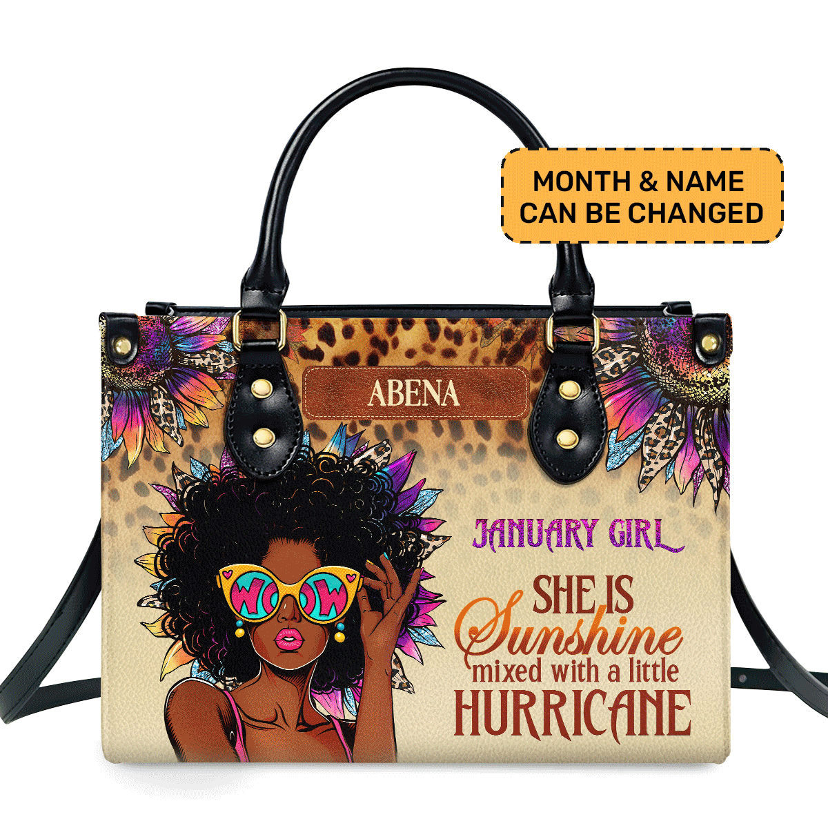 Hurricane Girl Personalized Leather Hand Bag  - Image 2