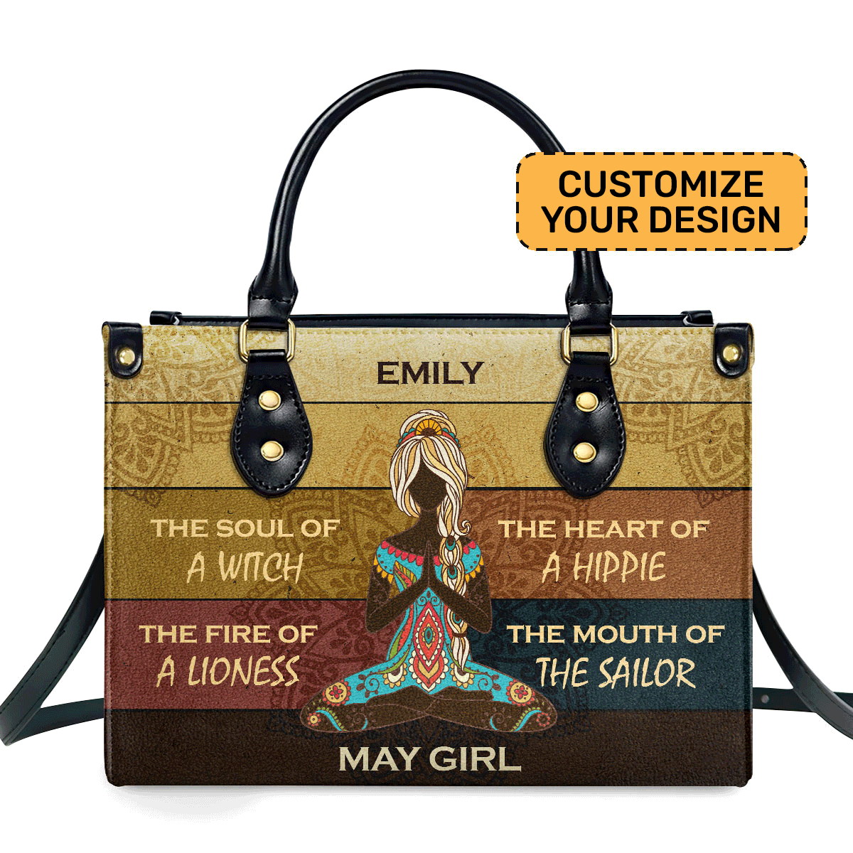 Month Girl Personalized Leather Hand Bag  - Image 2