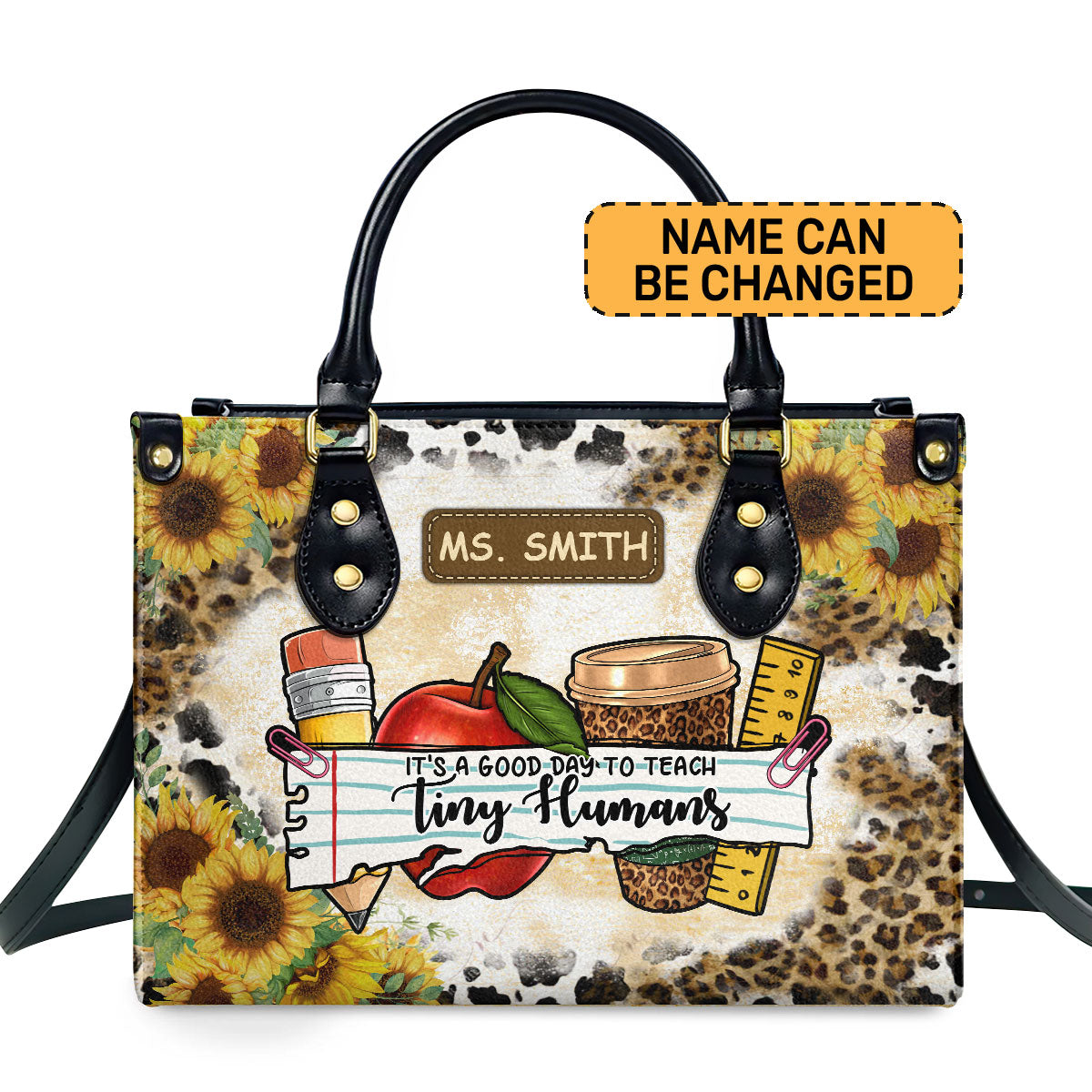 It's A Good Day To Teach Tiny Humans Personalized Leather Hand Bag  - Image 2