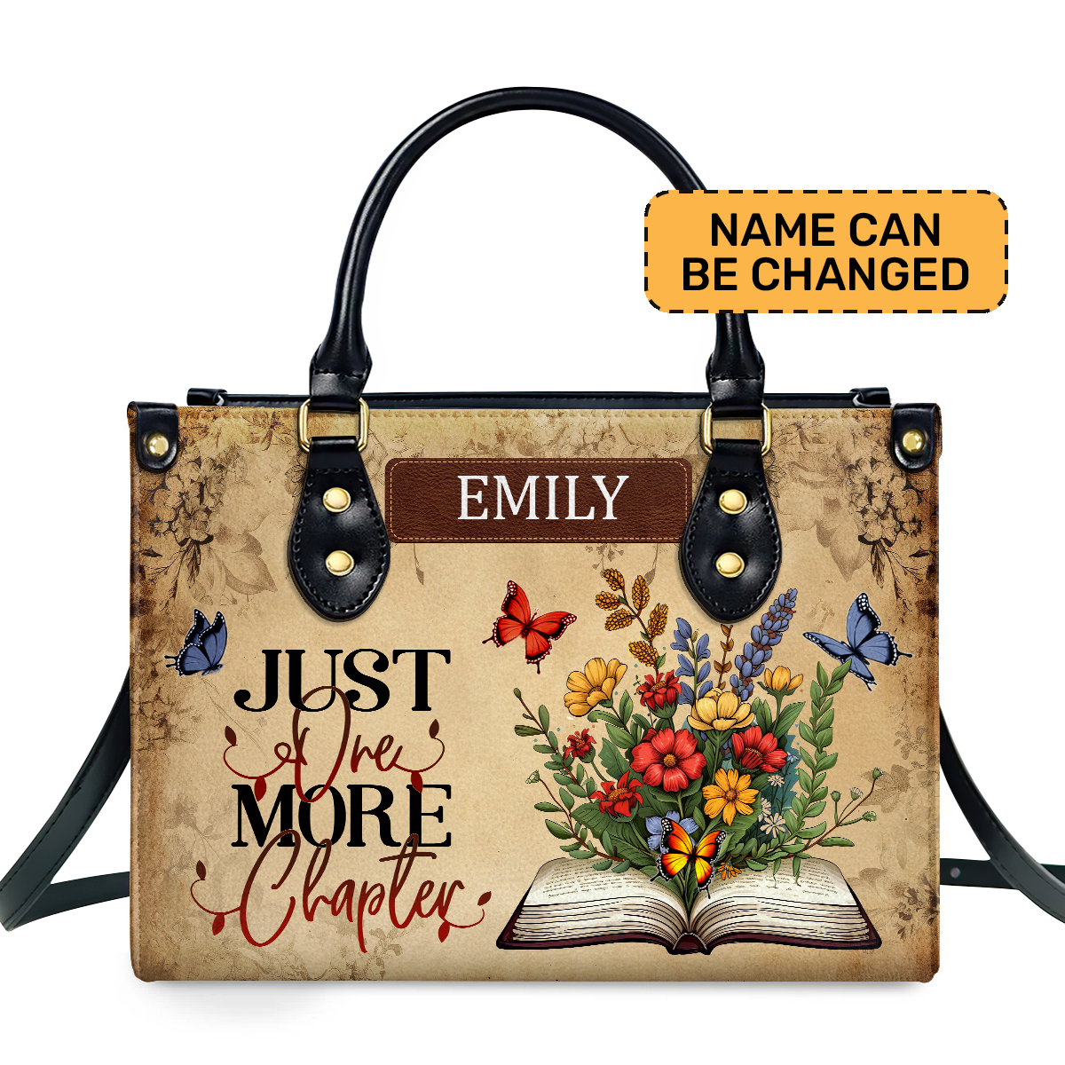 Just One More Chapter Personalized Leather Hand Bag  - Image 2