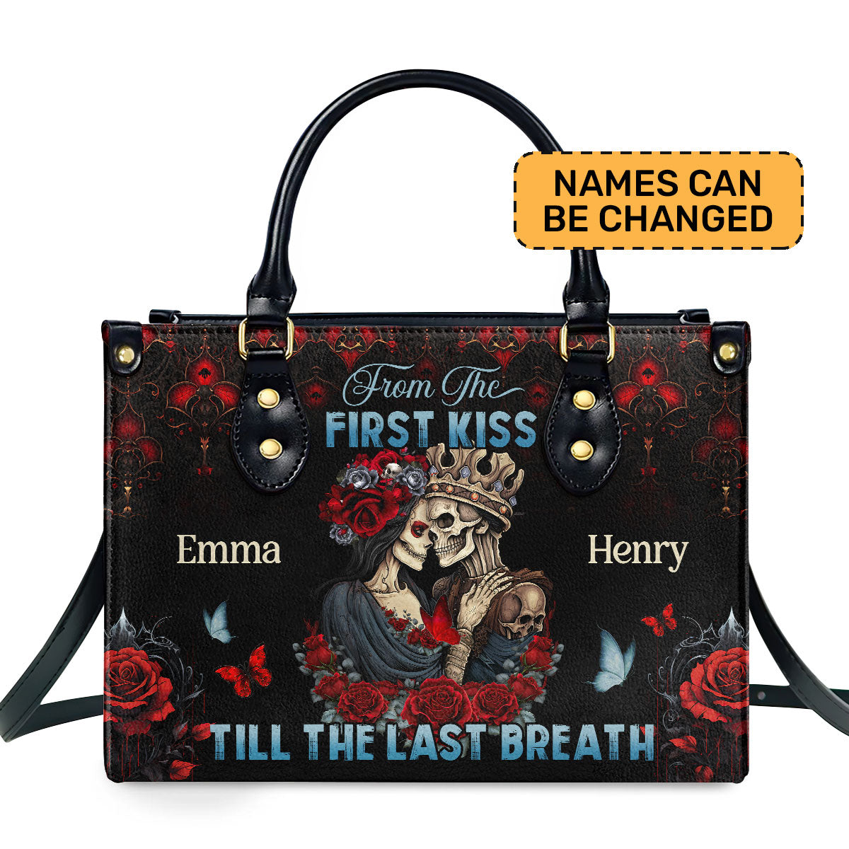 From The First Kiss Till The Last Breath Personalized Leather Hand Bag  - Image 2