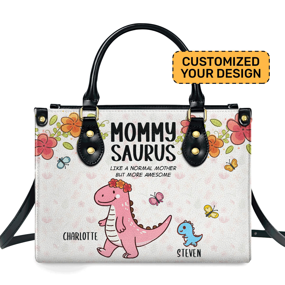 Mommysaurus Personalized Leather Hand Bag  - Image 2