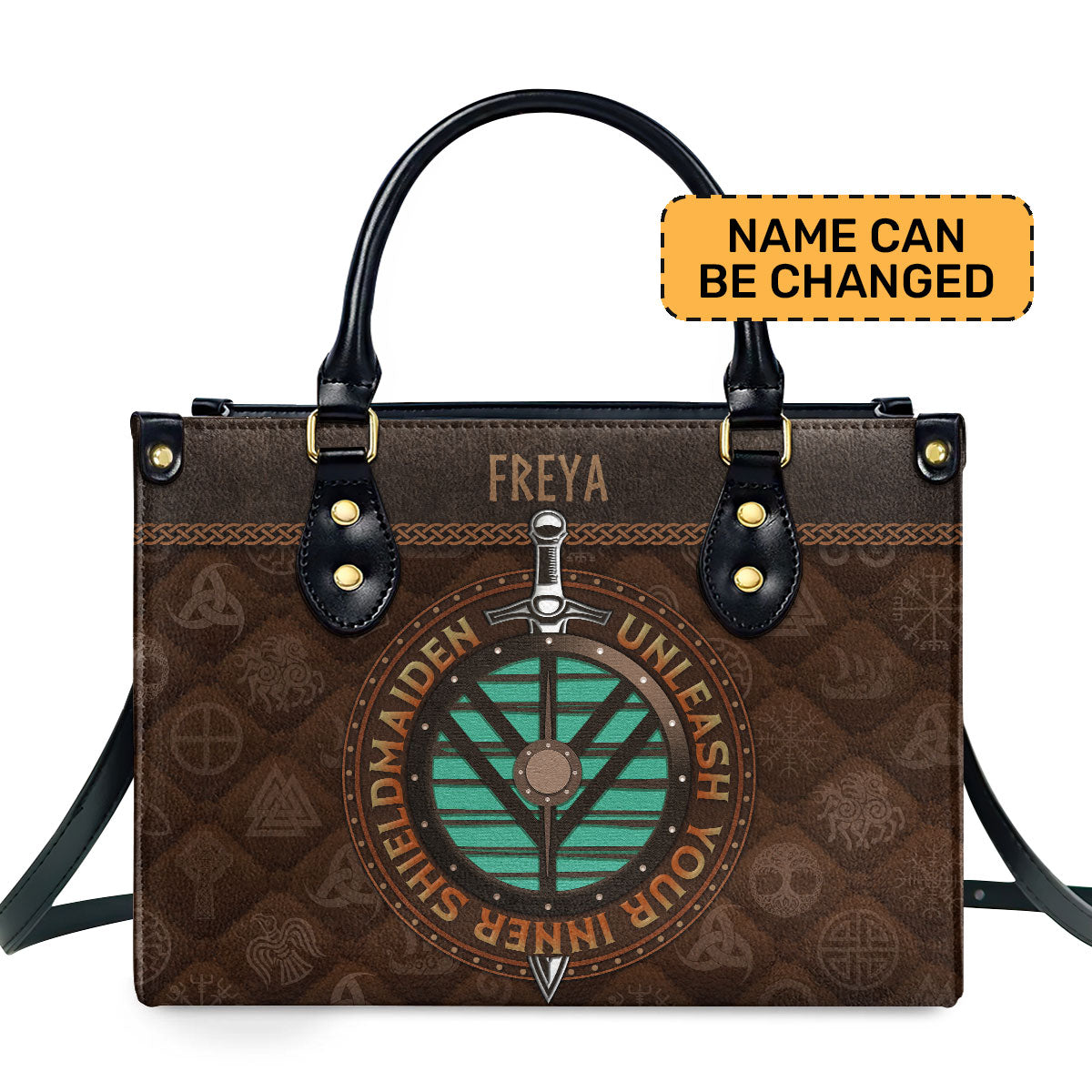 Unleash Your Inner Shield Maiden Personalized Leather Hand Bag  - Image 2