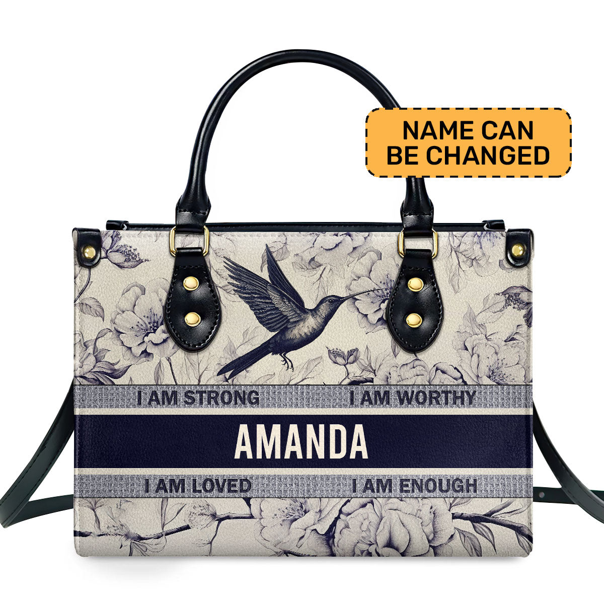 Humming Bird Four Seasons Personalized Leather Hand Bag  - Image 2