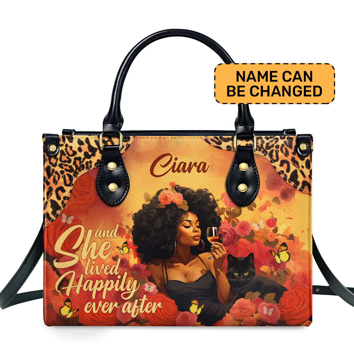 Happy Ever After Personalized Leather Hand Bag  - Image 2