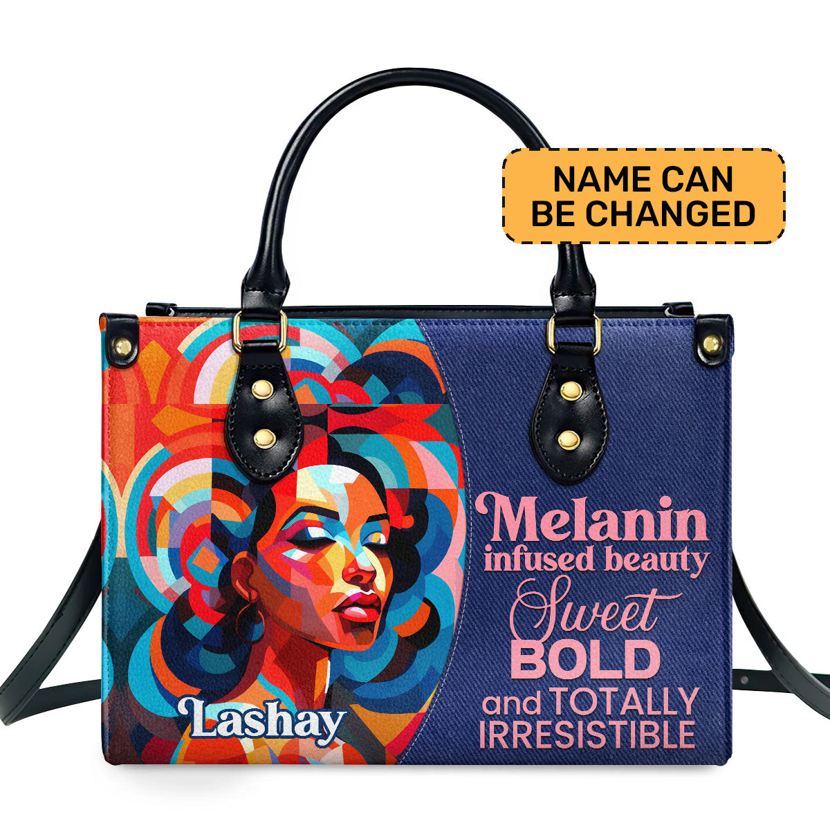 Melanin Infused Beauty Personalized Leather Hand Bag  - Image 2