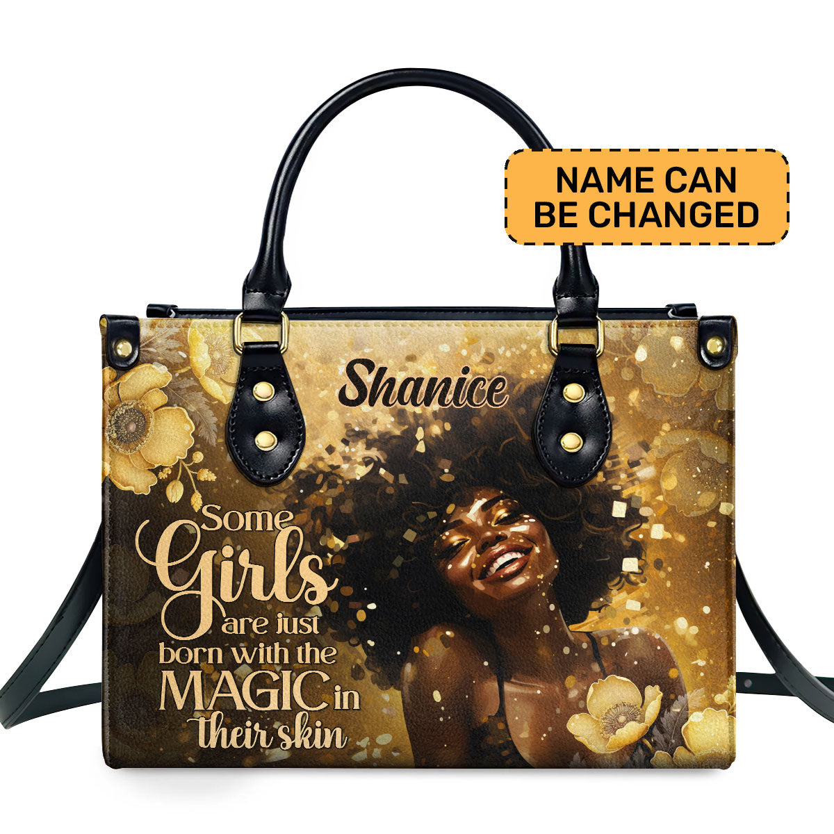 Born With The Magic Personalized Leather Hand Bag  - Image 2