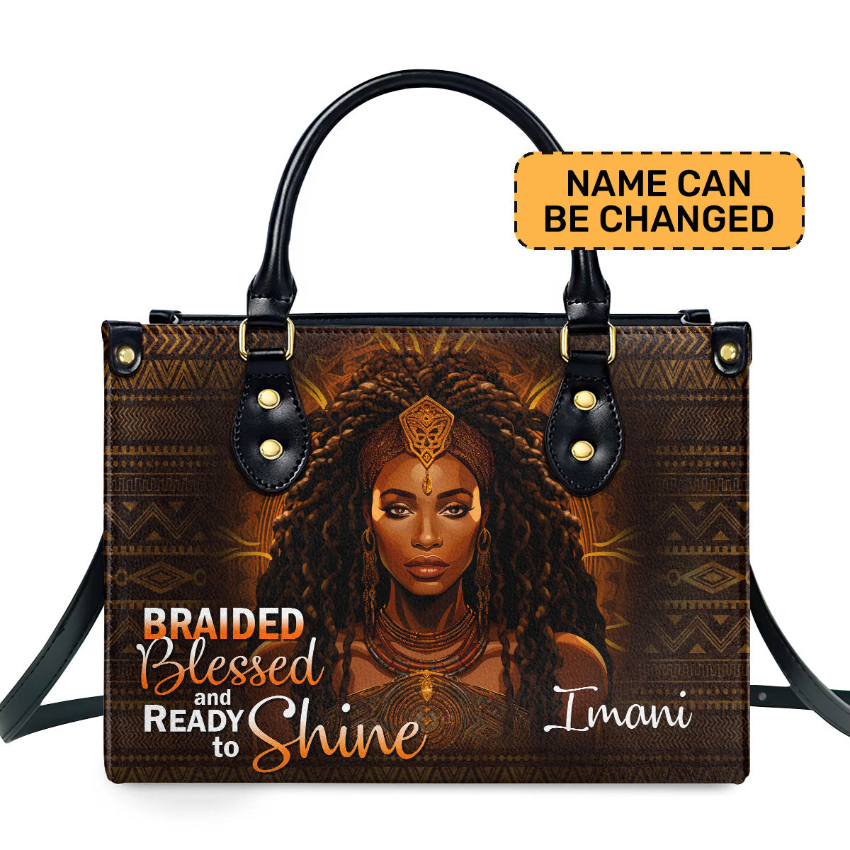 Ready To Shine Personalized Leather Hand Bag  - Image 2