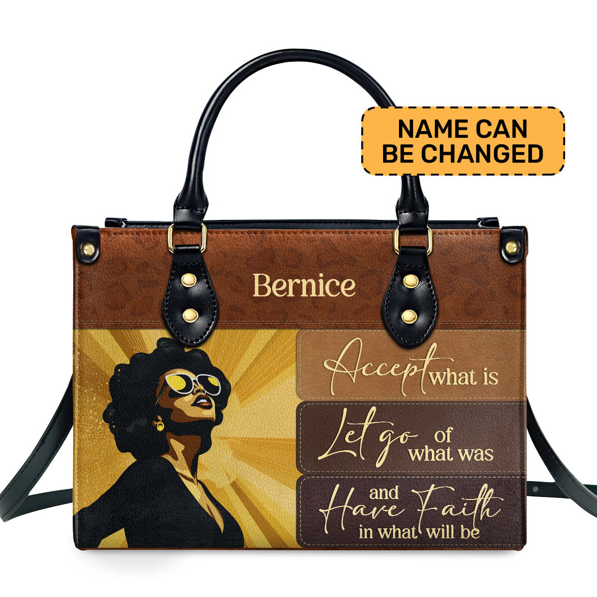 Have Faith In What Will Be Personalized Leather Hand Bag  - Image 2