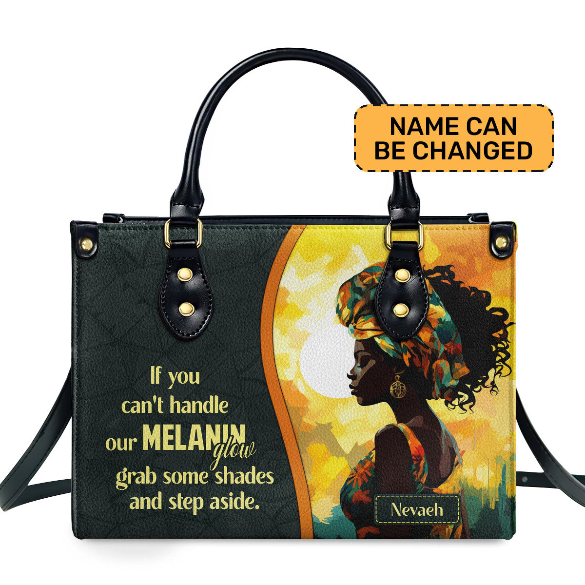 MELANIN Glow Personalized Leather Hand Bag  - Image 2