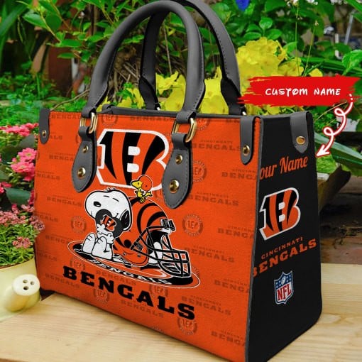 Cincinnati Bengals Personalized Leather Hand Bag  - Image 2