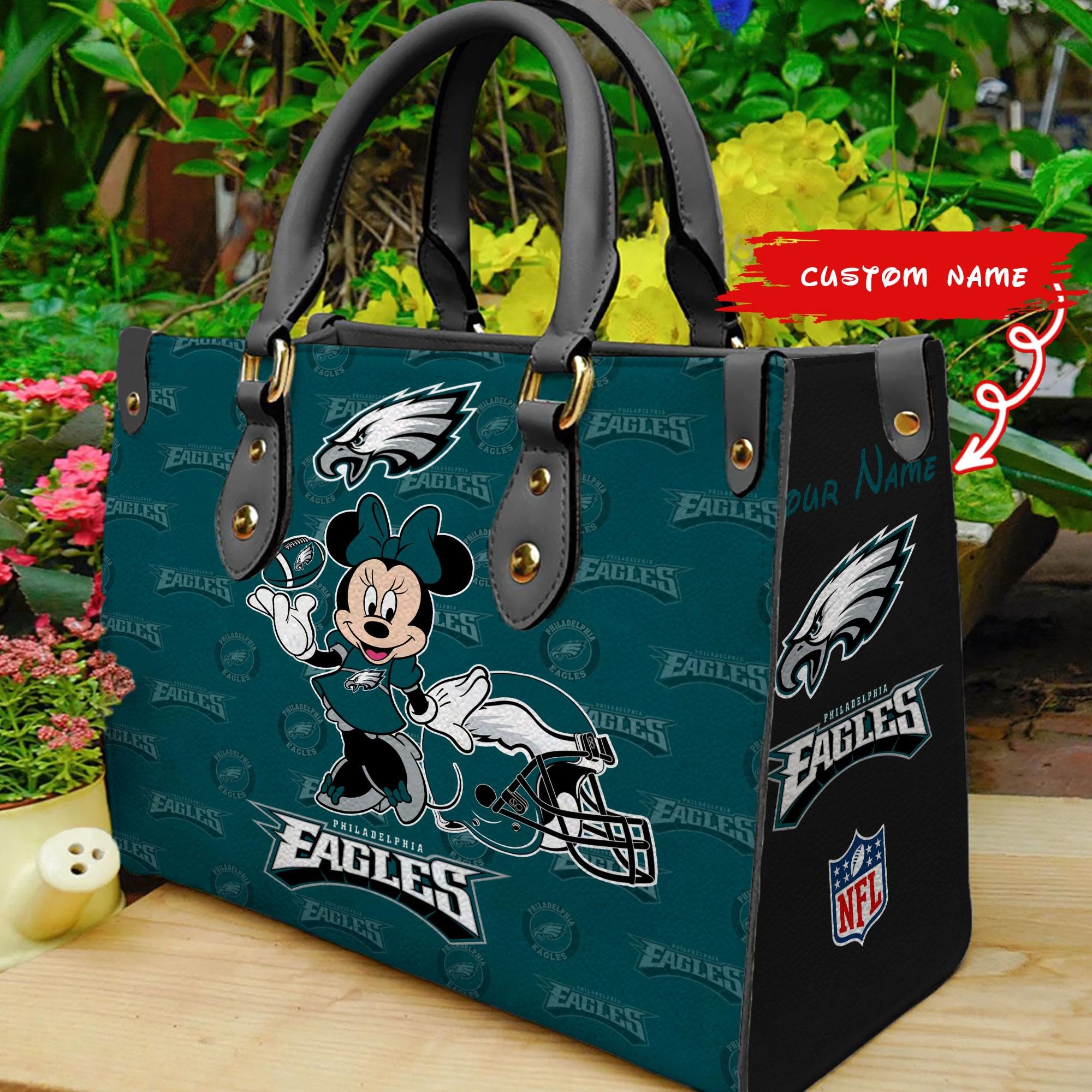 Philadelphia Eagles Personalized Leather Hand Bag  - Image 2