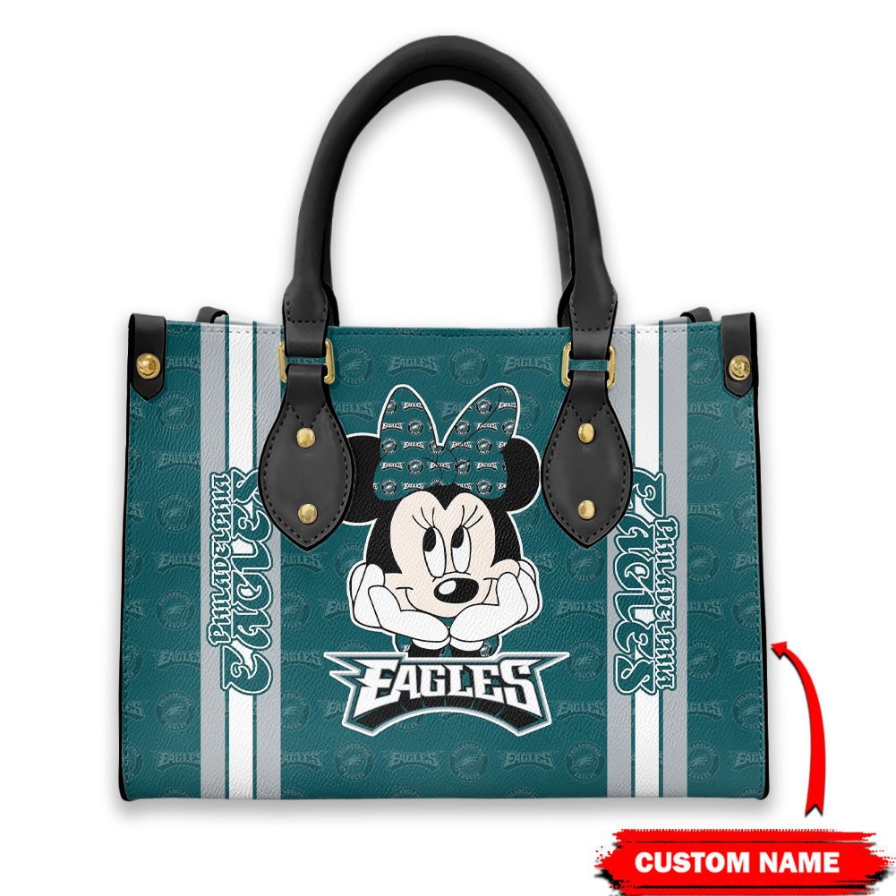 Philadelphia Eagles Personalized Leather Hand Bag  - Image 2