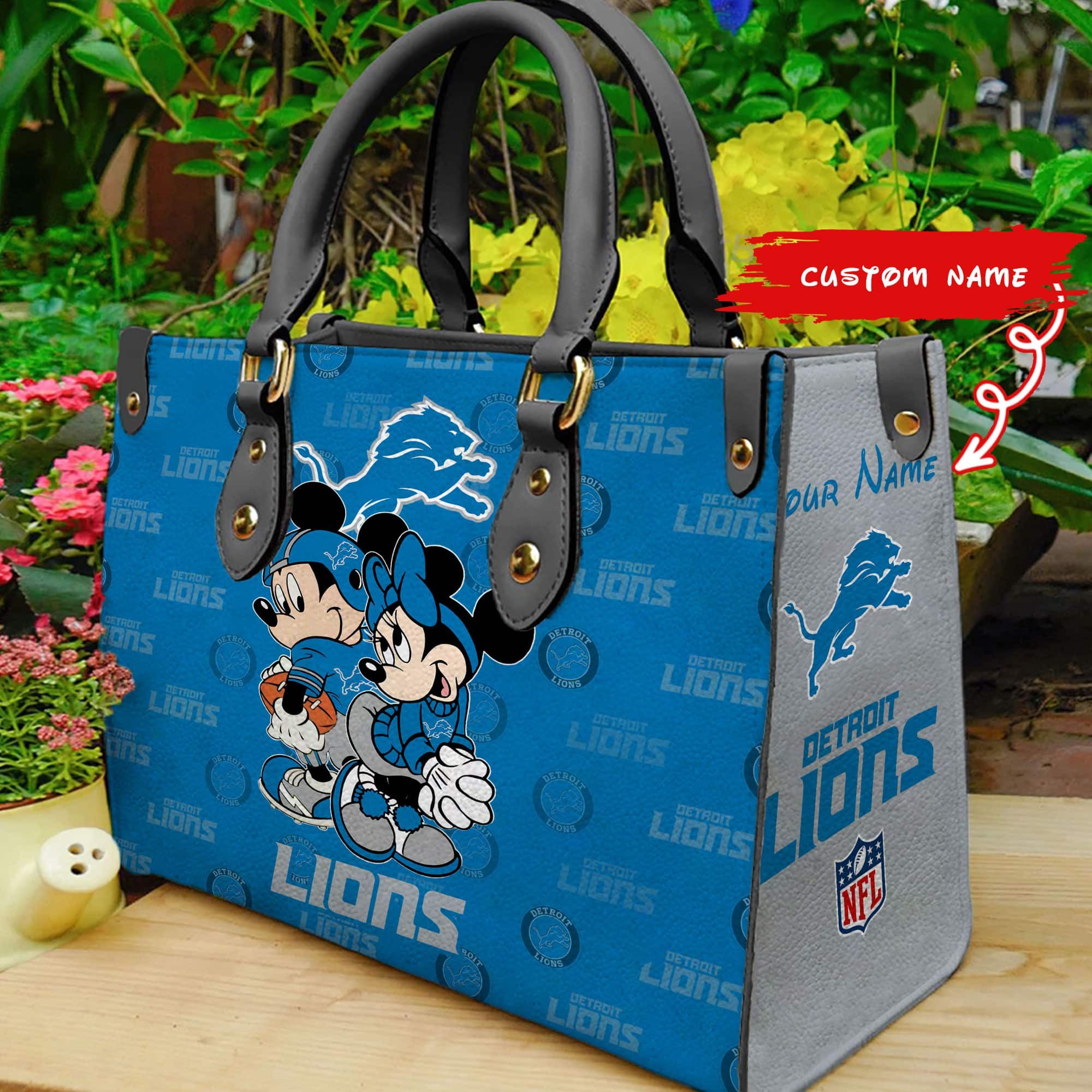 Detroit Lions Personalized Leather Hand Bag  - Image 2