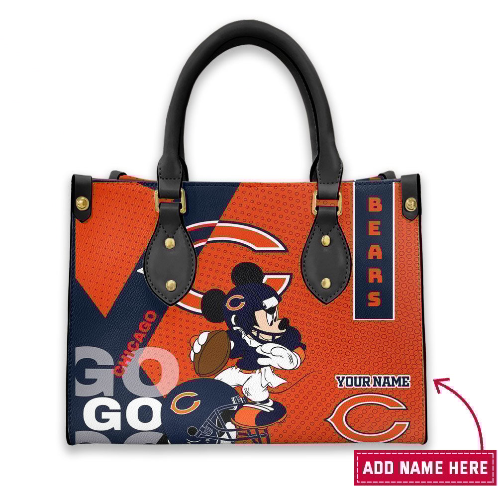 Chicago Bears Personalized Leather Hand Bag  - Image 2
