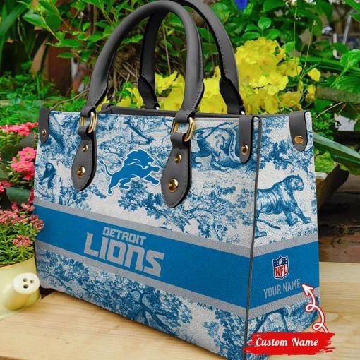 Detroit Lions Personalized Leather Hand Bag  - Image 2