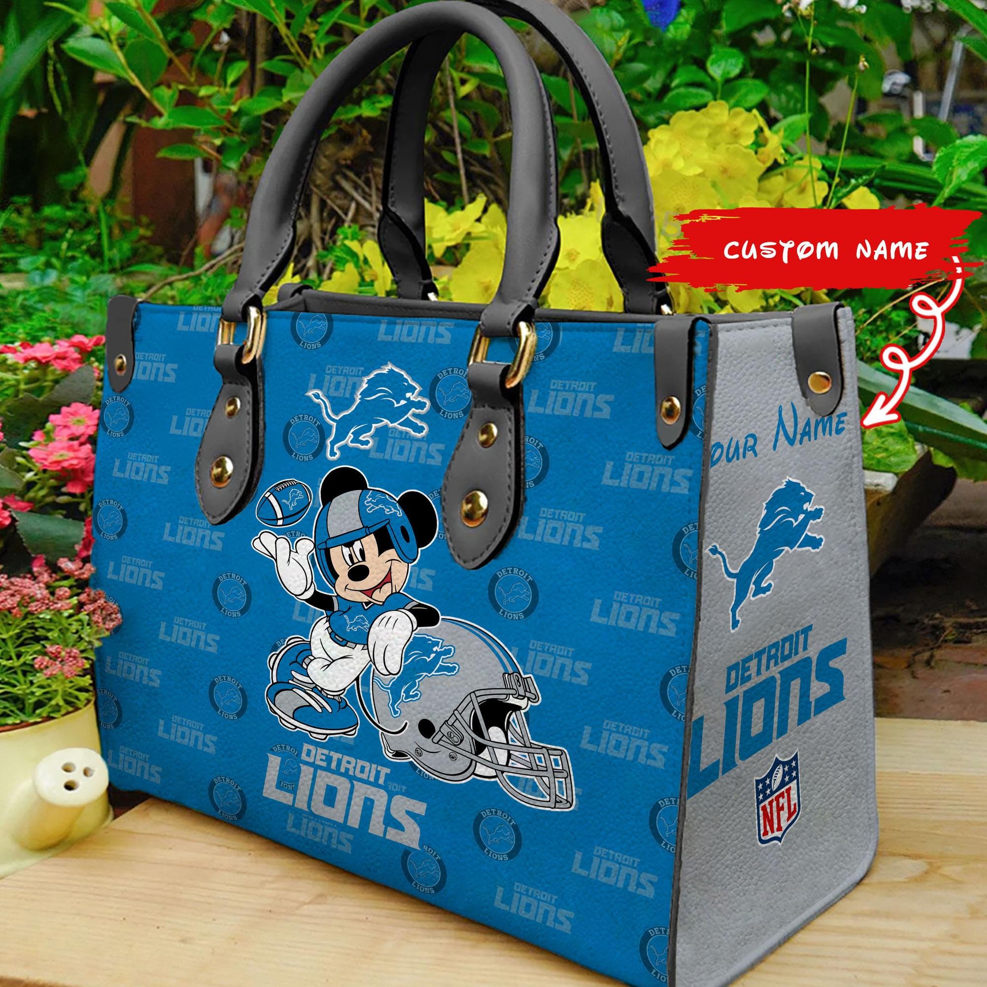 Detroit Lions Personalized Leather Hand Bag  - Image 2
