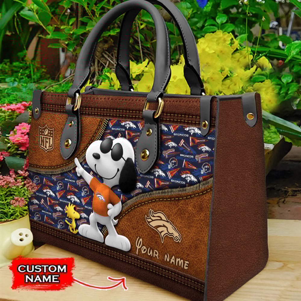 Denver Broncos Personalized Leather Hand Bag  - Image 2