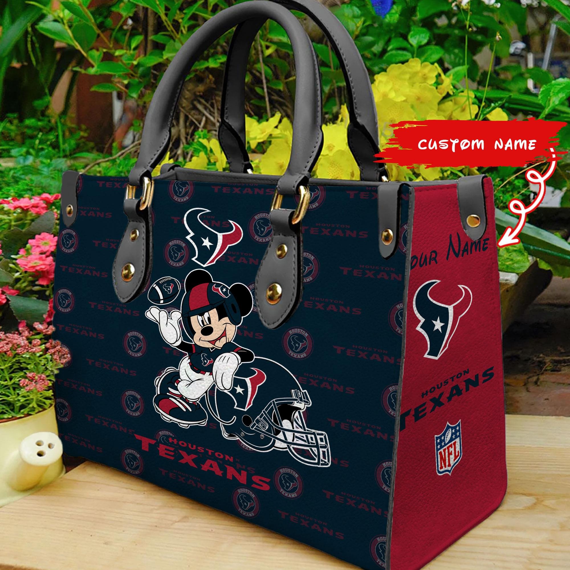 Houston Texans Personalized Leather Hand Bag  - Image 2