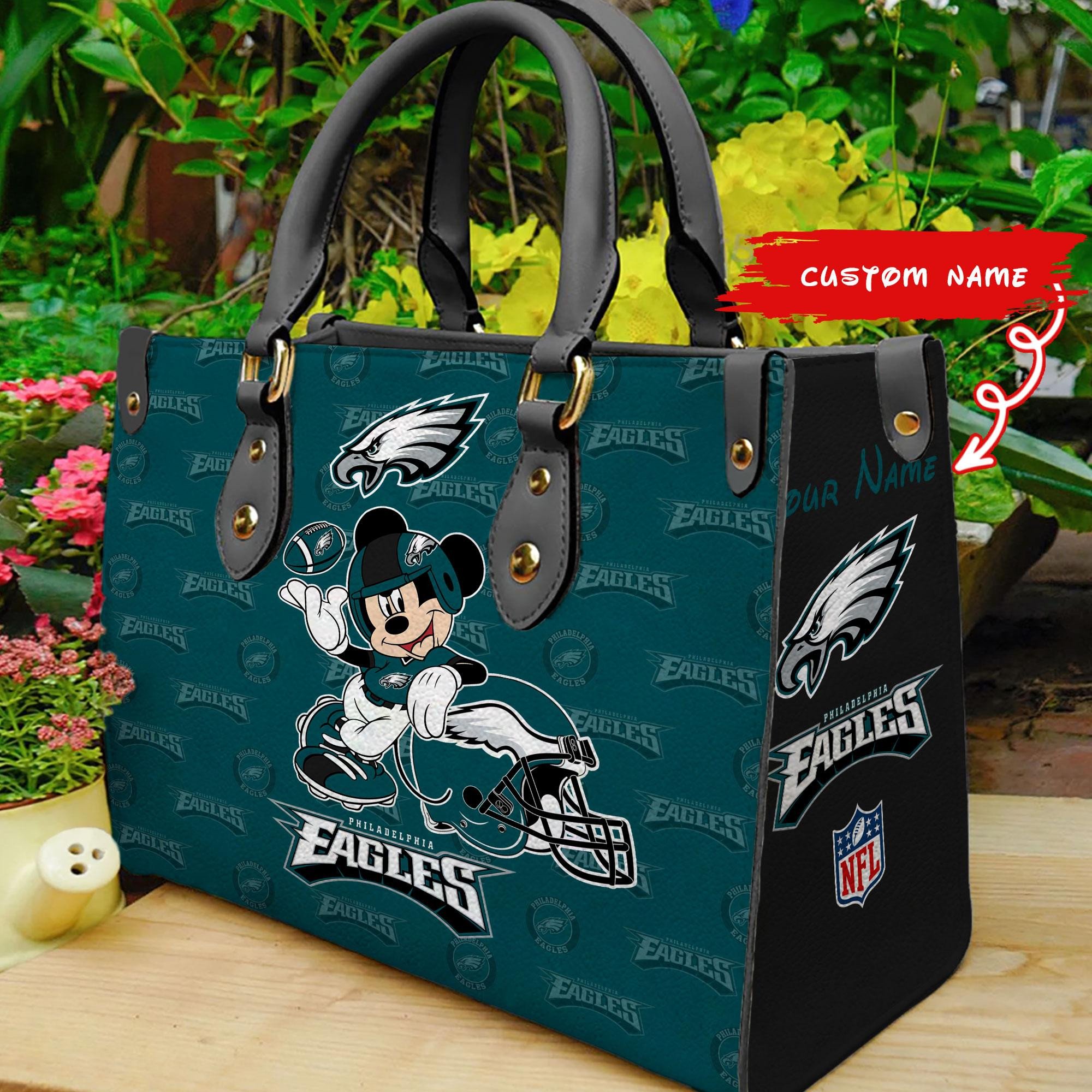 Philadelphia Eagles Personalized Leather Hand Bag  - Image 2