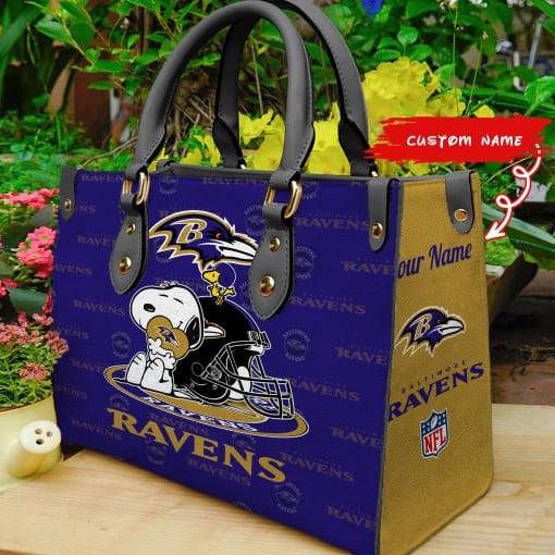 Baltimore Ravens Personalized Leather Hand Bag  - Image 2