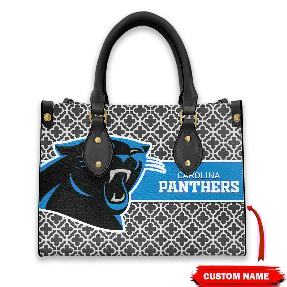 Carolina Panthers Personalized Leather Hand Bag  - Image 2