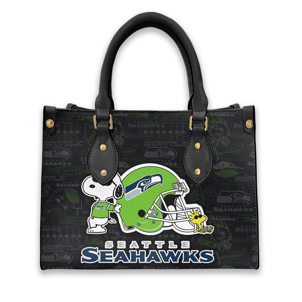 Seattle Seahawks Personalized Leather Hand Bag  - Image 2