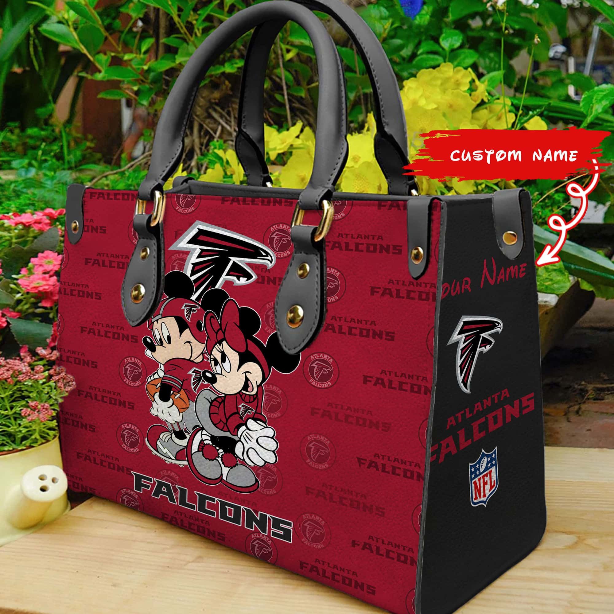 Atlanta Falcons Personalized Leather Hand Bag  - Image 2