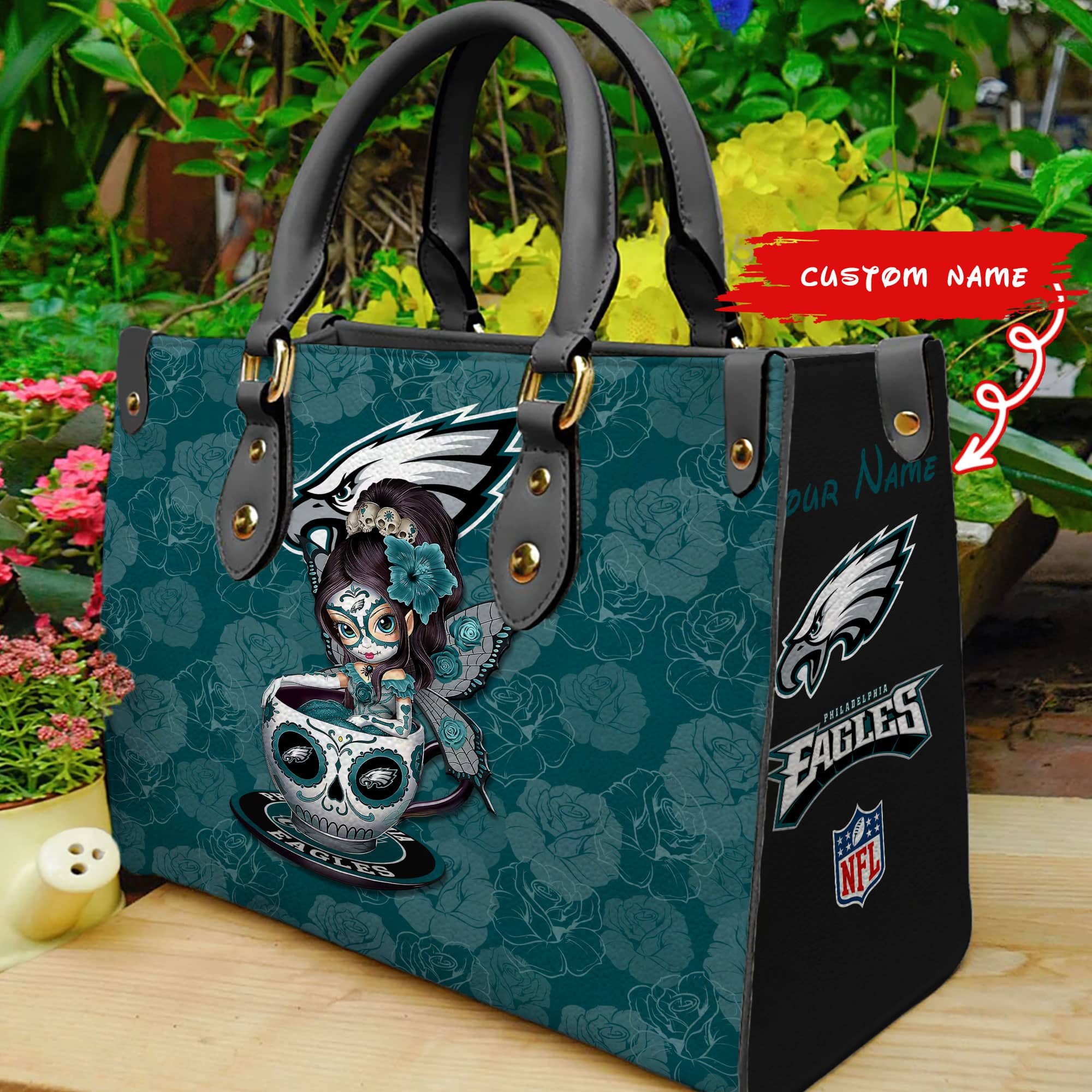 Philadelphia Eagles Personalized Leather Hand Bag  - Image 2
