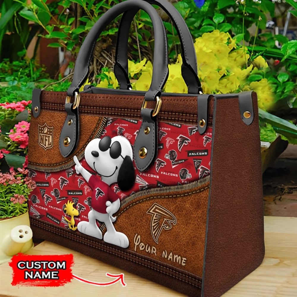 Atlanta Falcons Personalized Leather Hand Bag  - Image 2