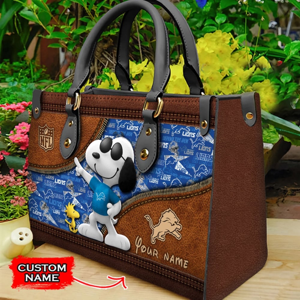 Detroit Lions Personalized Leather Hand Bag  - Image 2