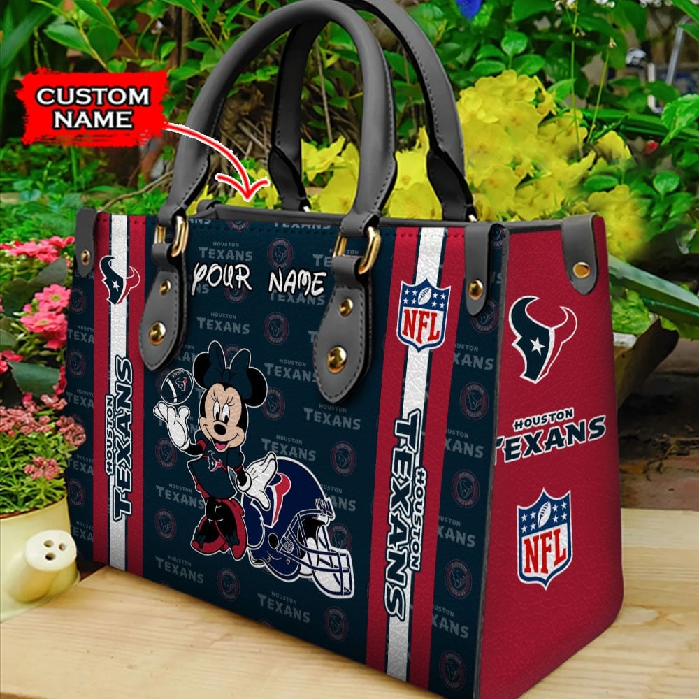 Houston Texans Personalized Leather Hand Bag  - Image 2